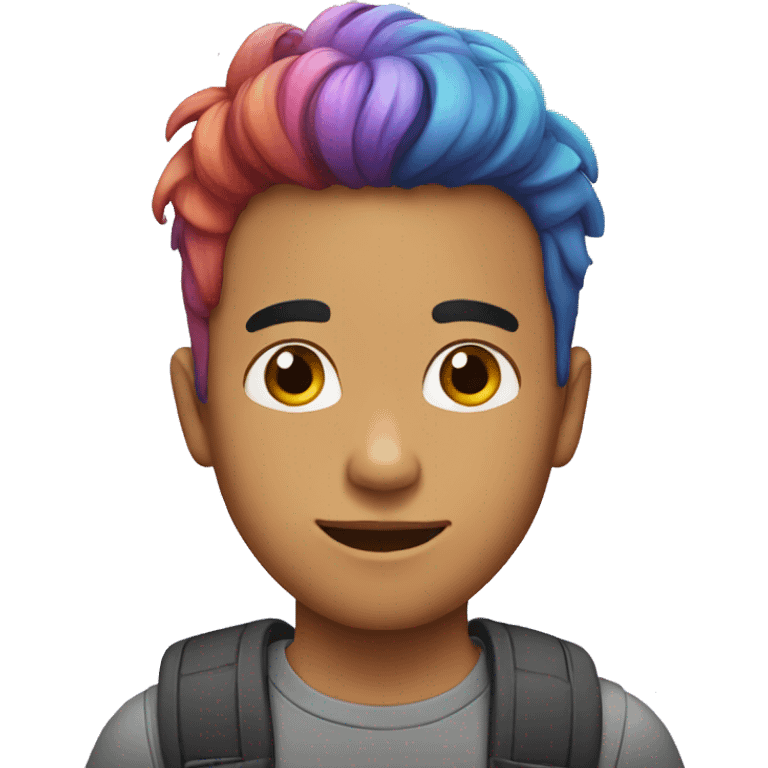 boy with multicolored hair  emoji