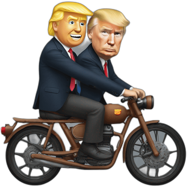 trump rides on putin emoji