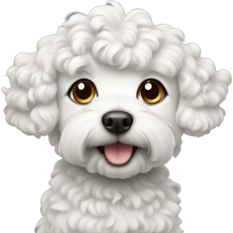 white small curly dog emoji