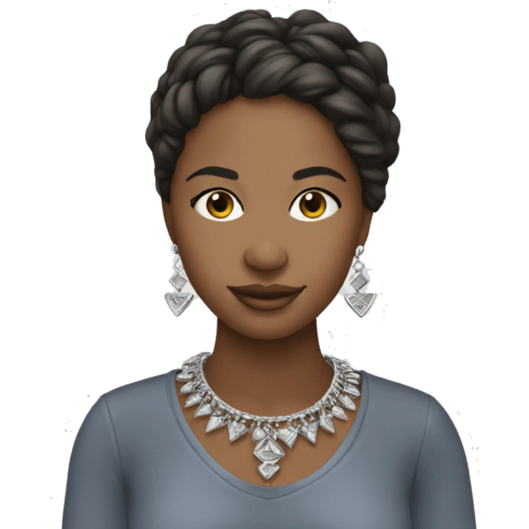 Brunette girl sotho silver jewelry emoji