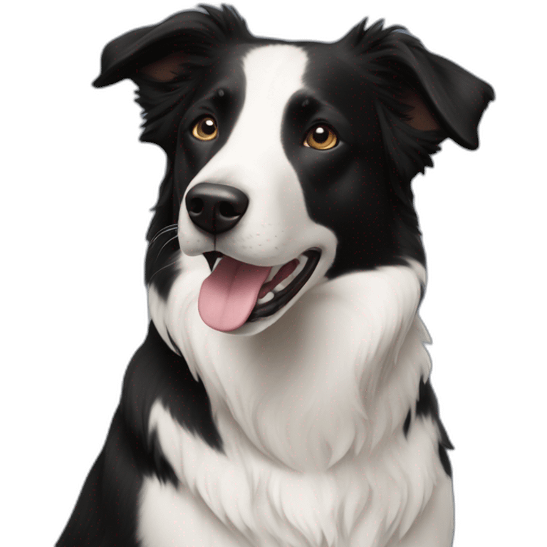 black and white border collie Labrador mix emoji