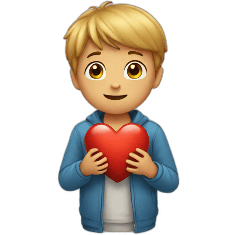 boy giving heart emoji