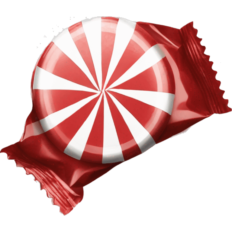 Circle Red and white peppermint in wrapper emoji