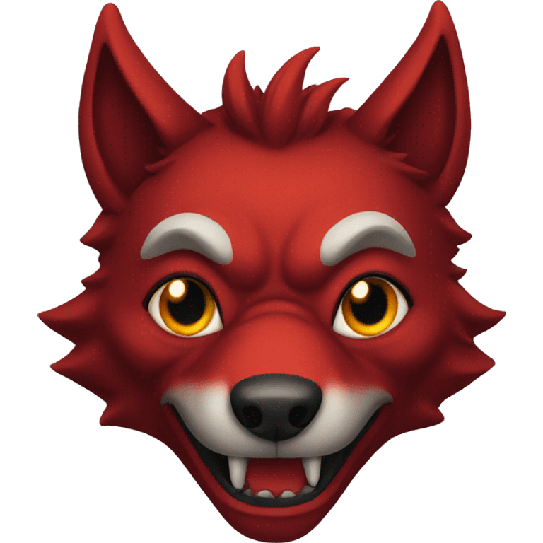 Red demon wolf emoji