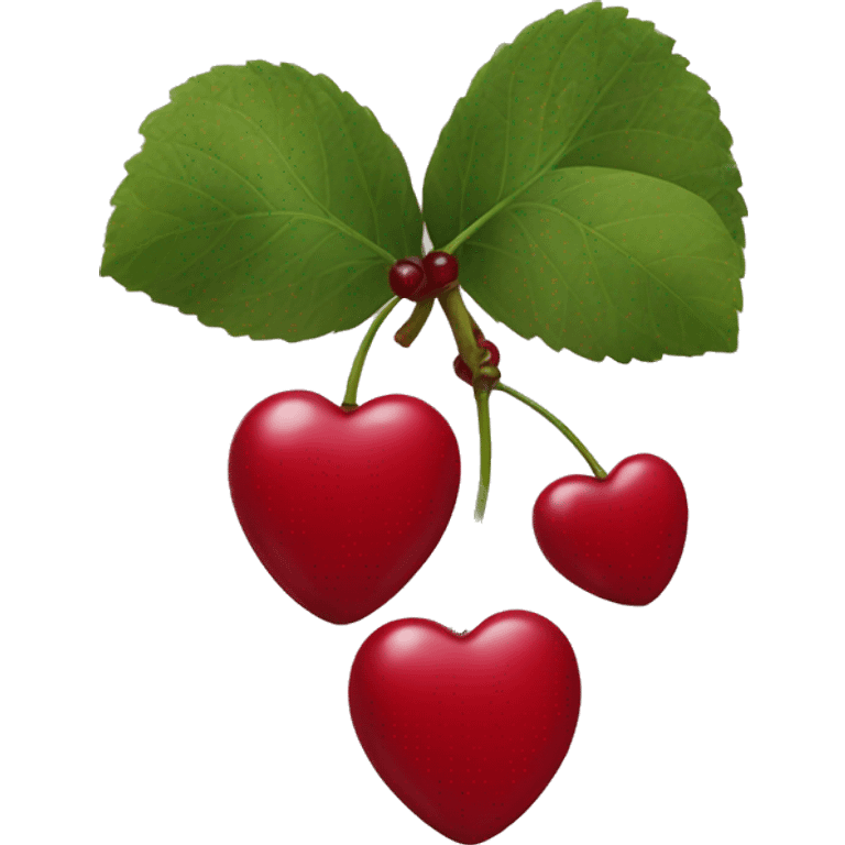 Heart shaped cherries  emoji