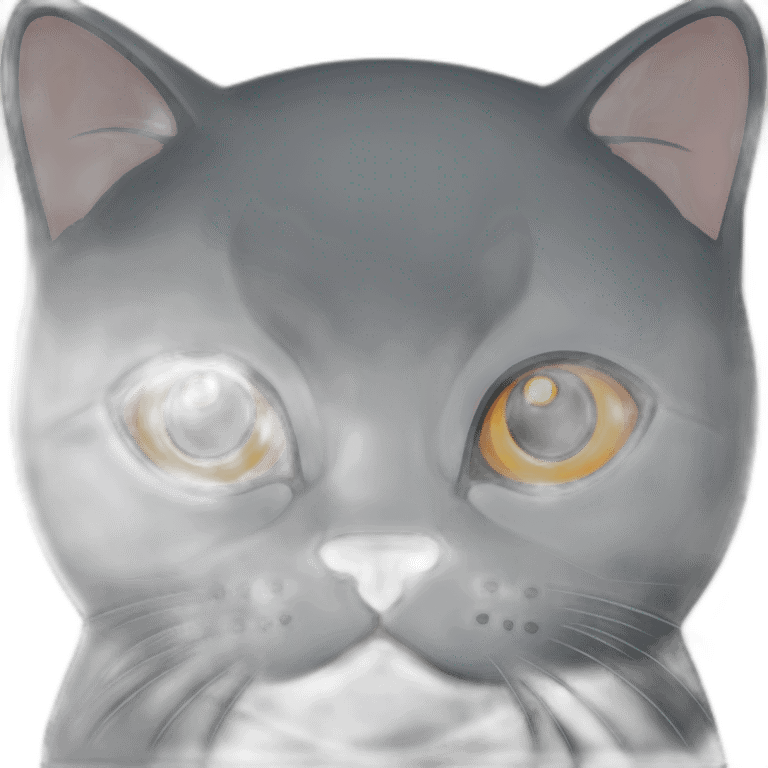 black British shorthair with orange eyes emoji