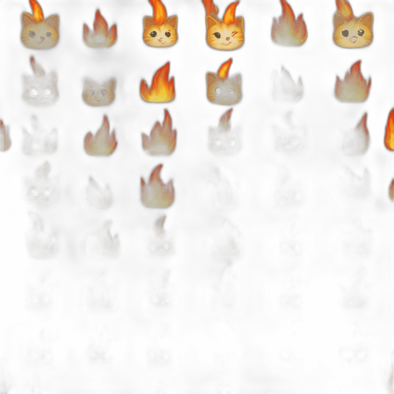 a cat with fire emoji