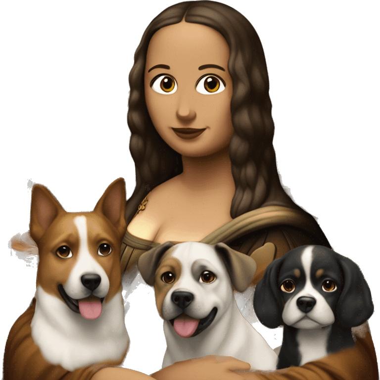 Monalisa with dogs emoji