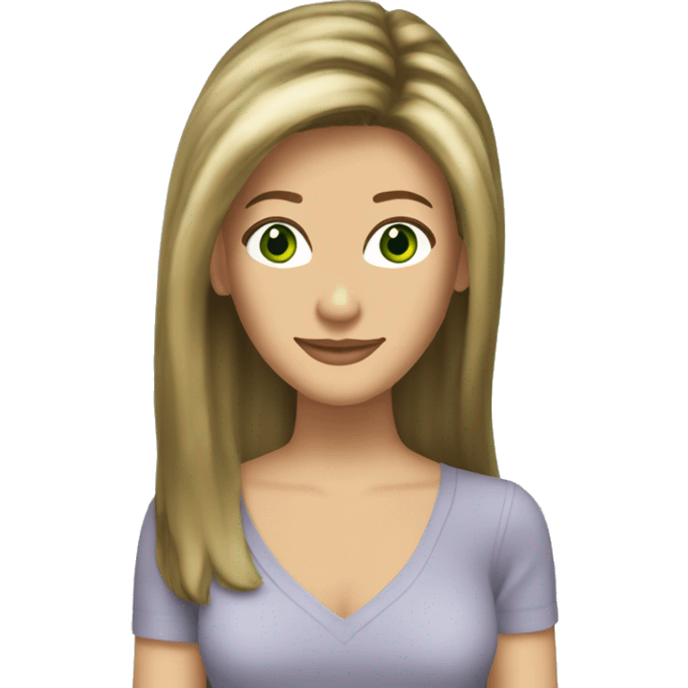 Rachel Green friends with hair highlights and green eyes emoji