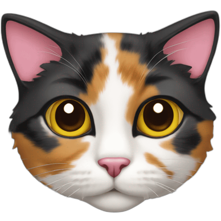 calico cat with a pink nose emoji