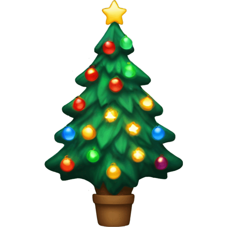 Christmas tree with colorful lights  emoji