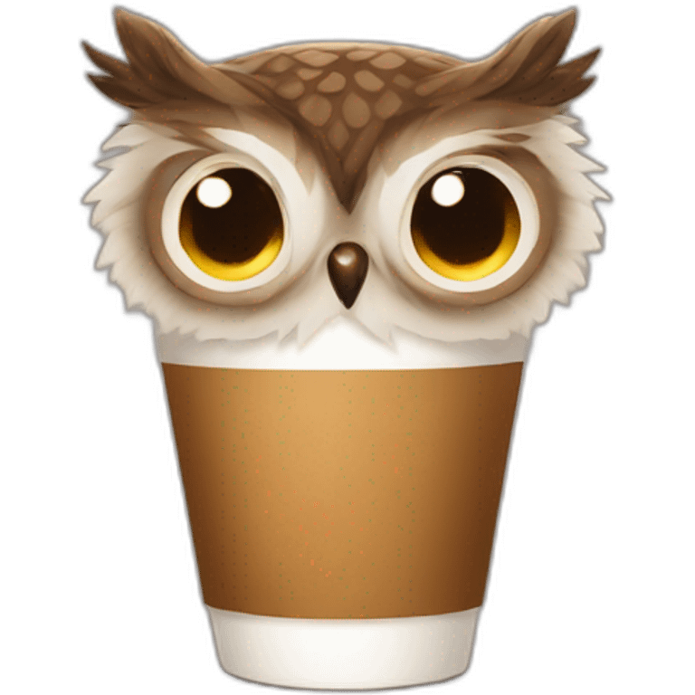 furry owl coffee emoji