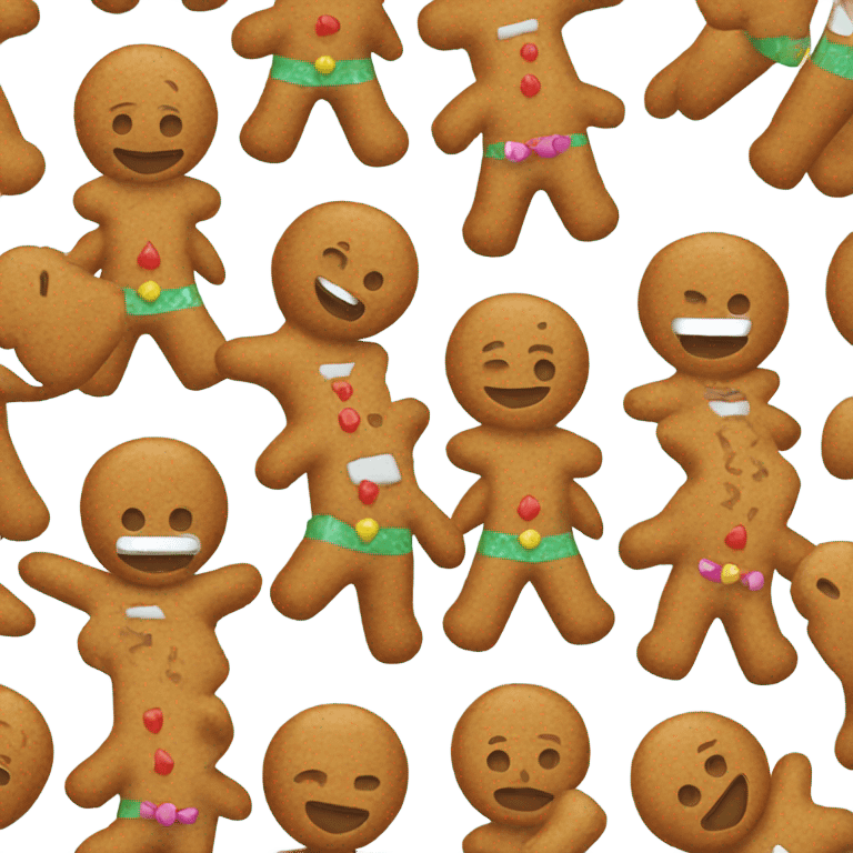 Gingerbread man in a bathing suit emoji