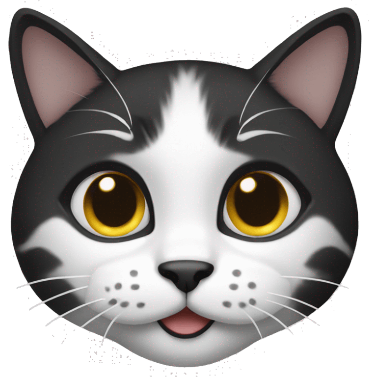 A cat black and white emoji