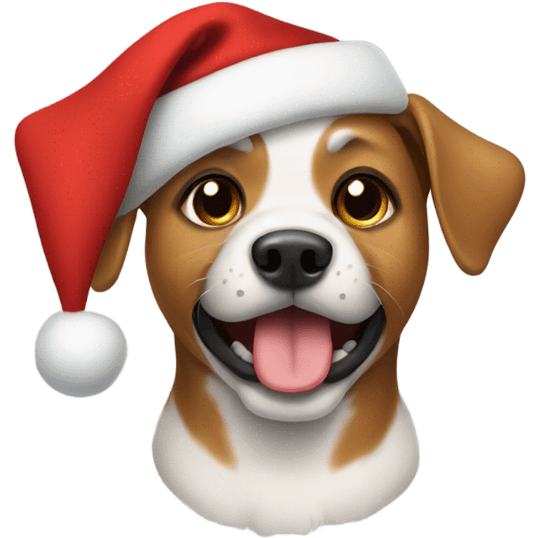 dog with christmas hat emoji