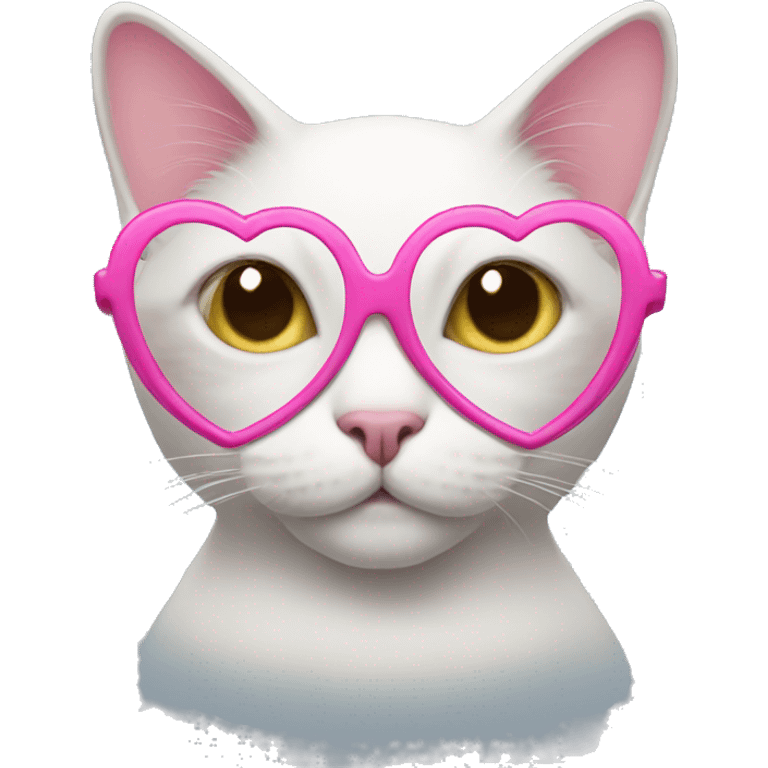 Cat with pink heart glasses emoji