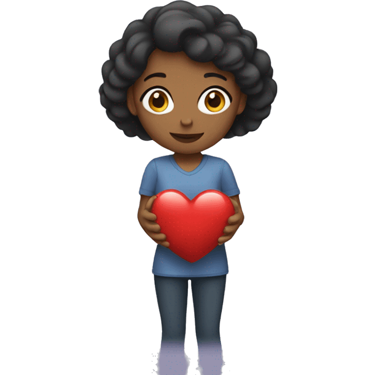 Women holding heart emoji