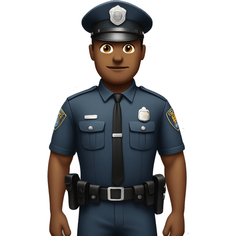 A full-bodied, muscular policeman stands facing forward. emoji