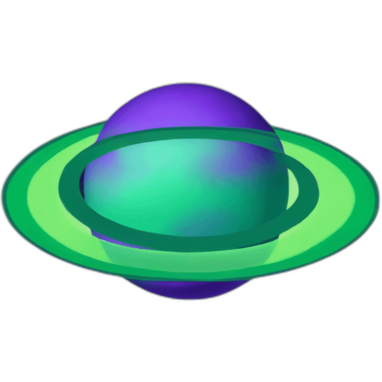 green saturn and purple rings emoji