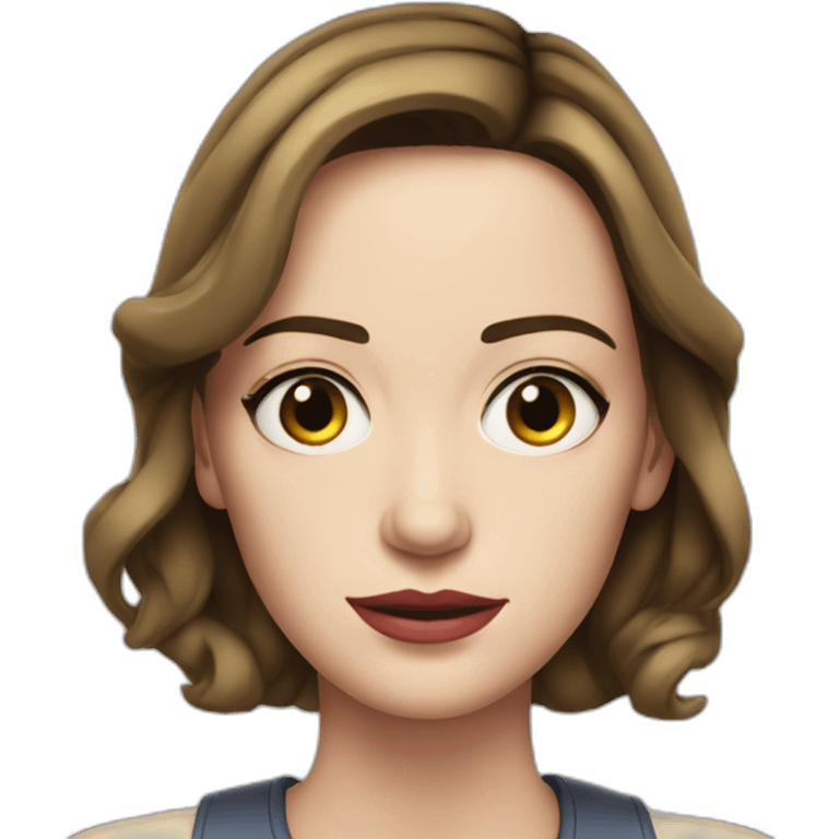 Emily blunt serious cartoon wearing tee emoji