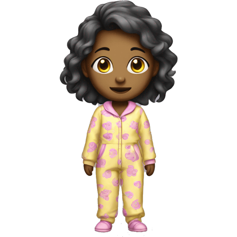 Little girl standing on Full-body pajama outfit  emoji