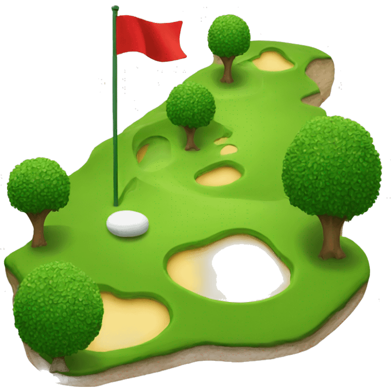 masters golf yellow map with red flag emoji emoji