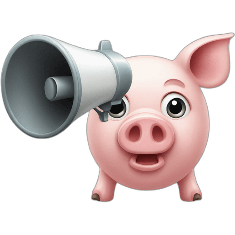 face of a pig talking into megaphone emoji