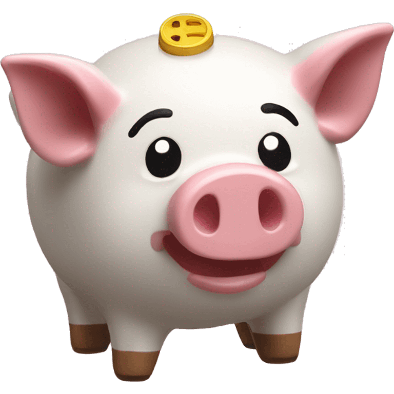 cochon tirelire qui cuit sur une broche emoji