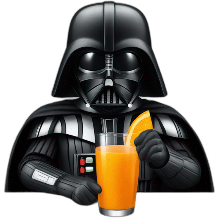 Darth Vader drinking orange juice emoji