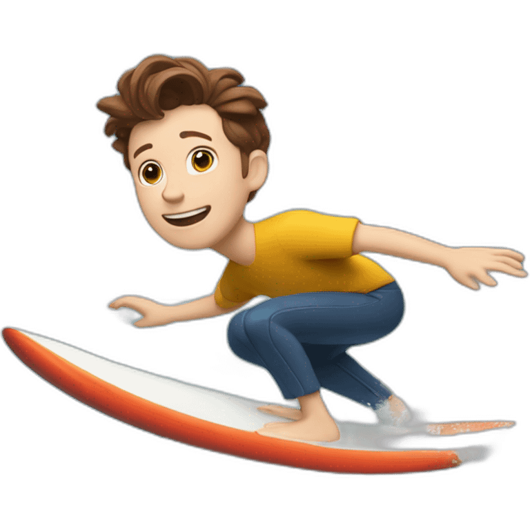 Tom Holland surfing with a dolphin emoji