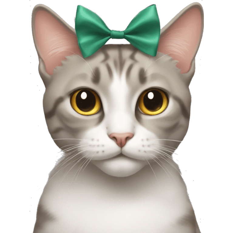 Cat with a bow on his head emoji