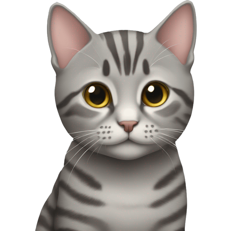 cute grey short haired tabby cat  emoji