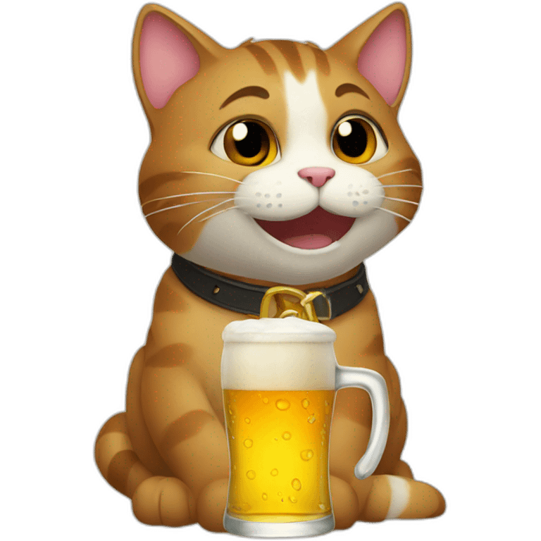 Cat drinking beer emoji