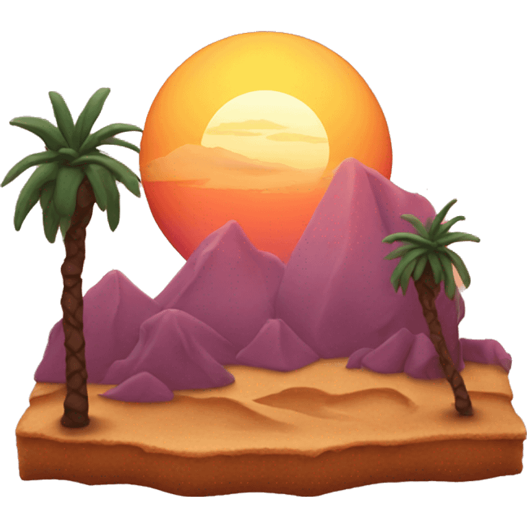 Sunset on dessert emoji