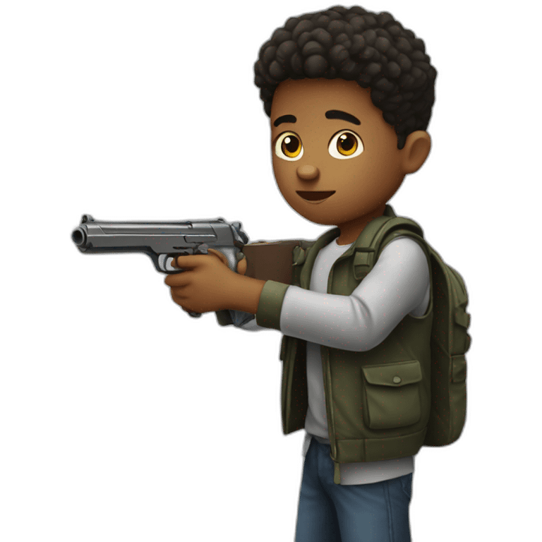 kid with gun emoji