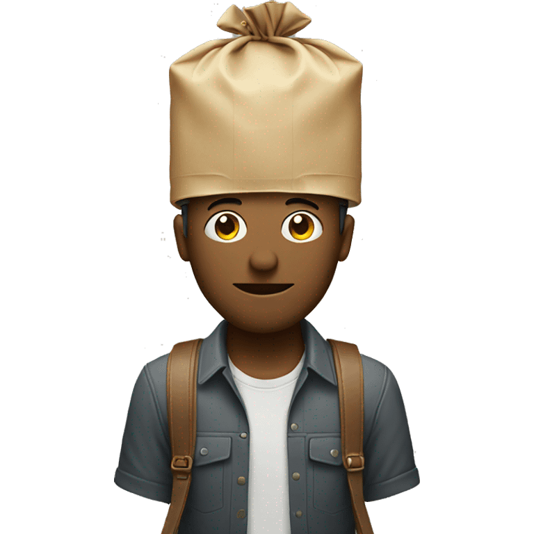 man with bag on head emoji