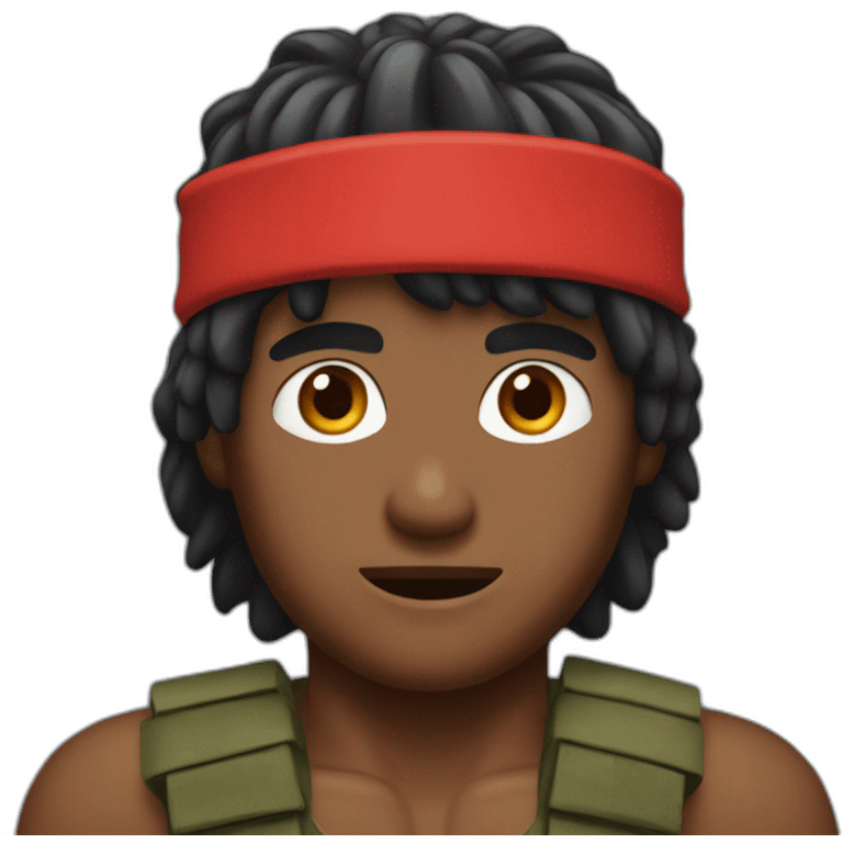 Rambo wearing his red headband emoji