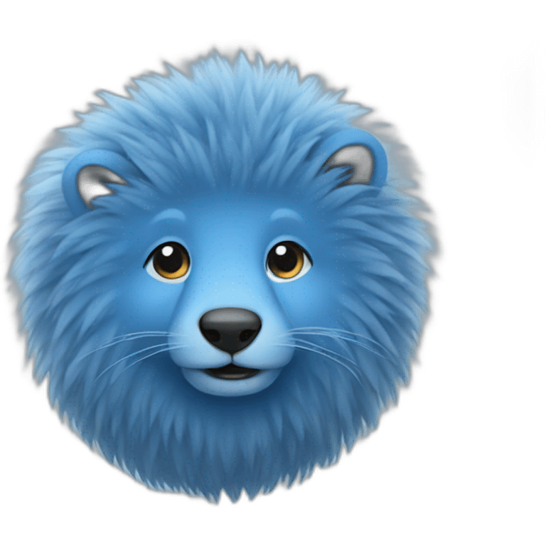 round blue animal with fur emoji