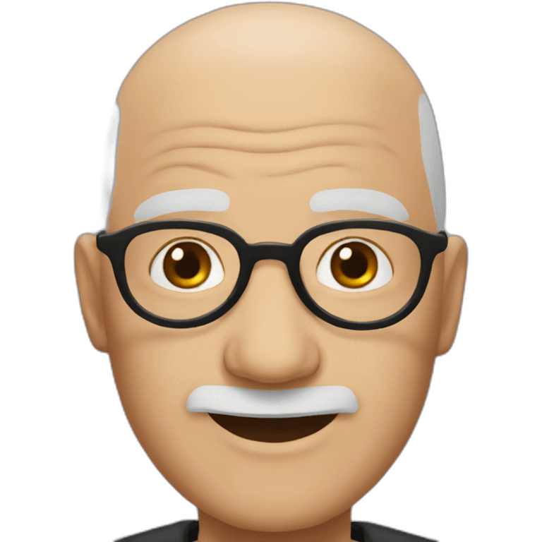 Old bald man with Harry Potter glasses emoji