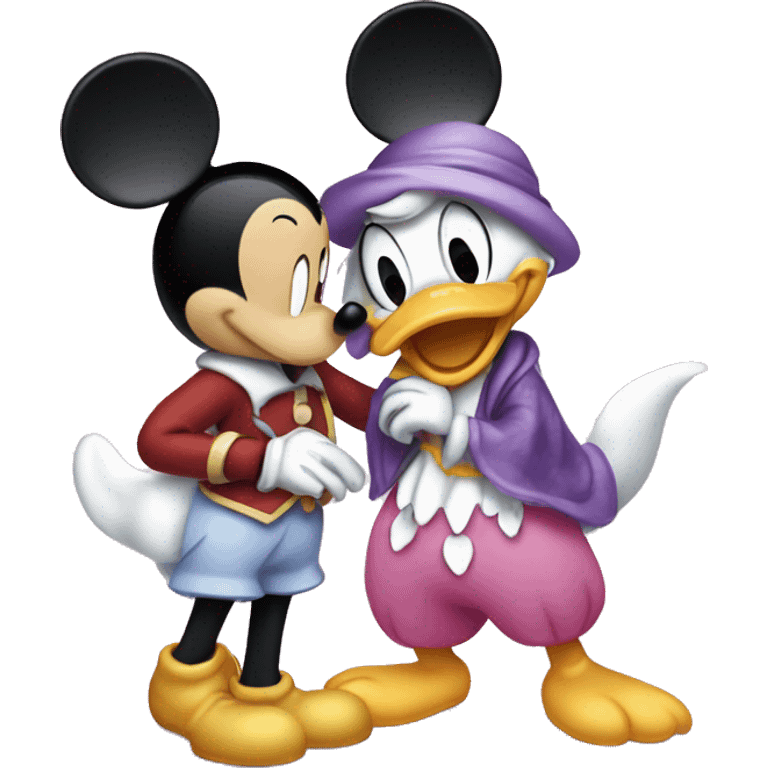 Mickey Mouse kissing Daisy Duck  emoji