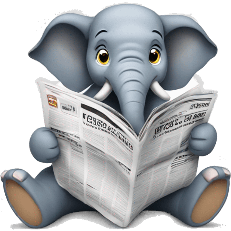 elephant who's reading newspaper emoji