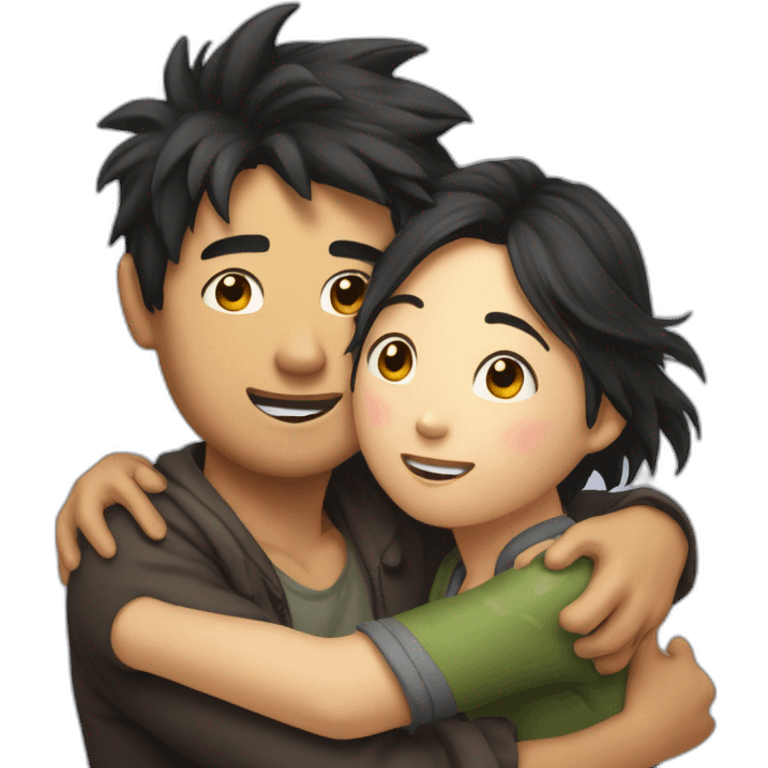 scruffy-boy-and-asian-gilr-hug emoji