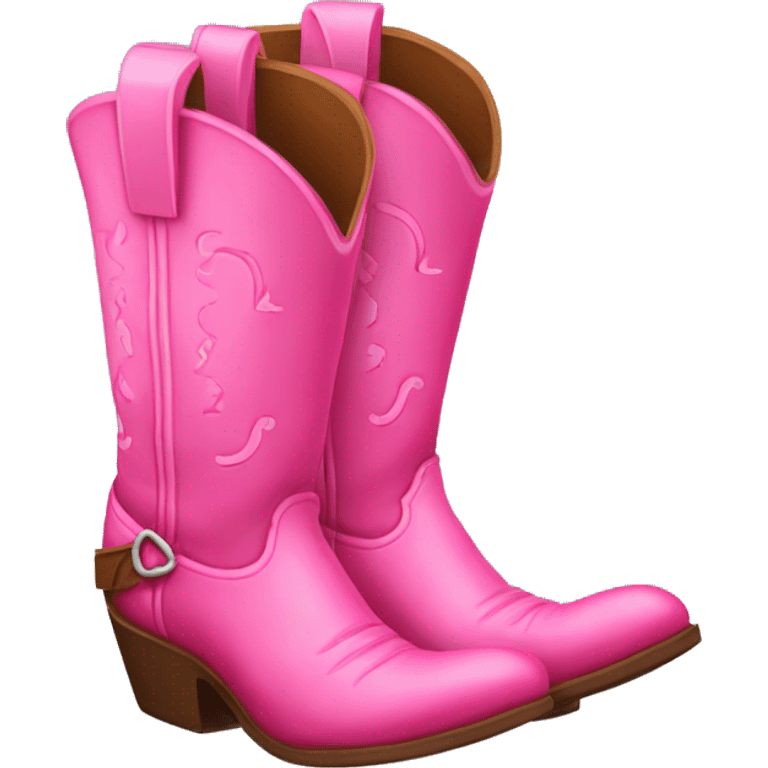 Pink pair of cowboy boots emoji