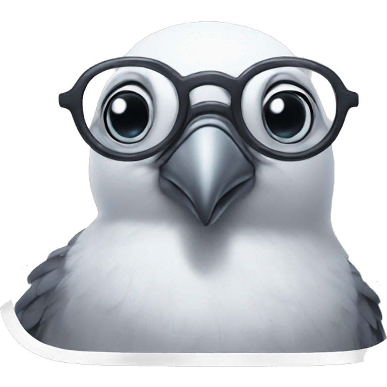 Cute Pigeon wearing glasses emoji