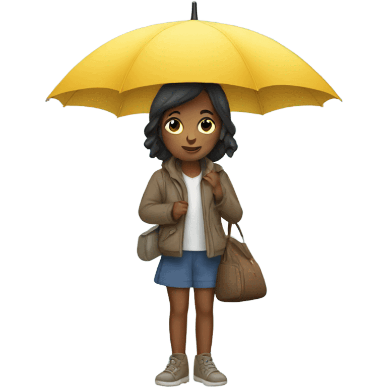 girl with umbrella outdoors emoji