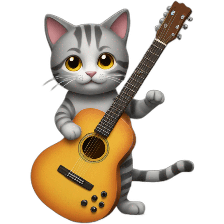 Cat playing a guitar emoji