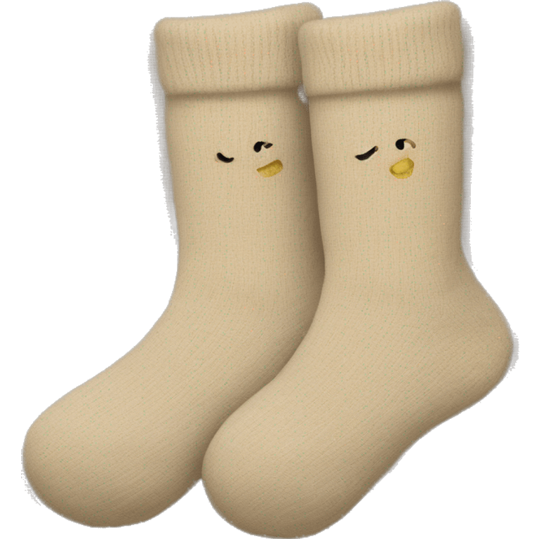 Two beige home socks emoji