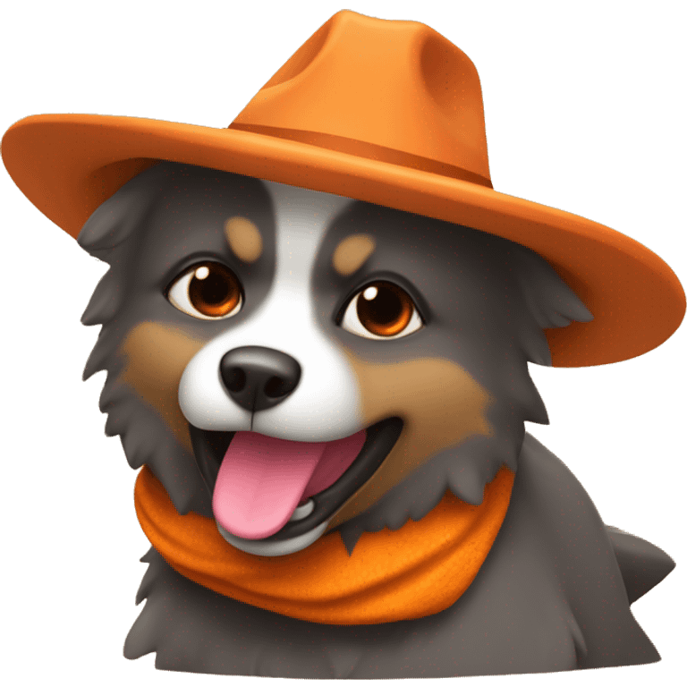 zorrito naranja con sobrero emoji