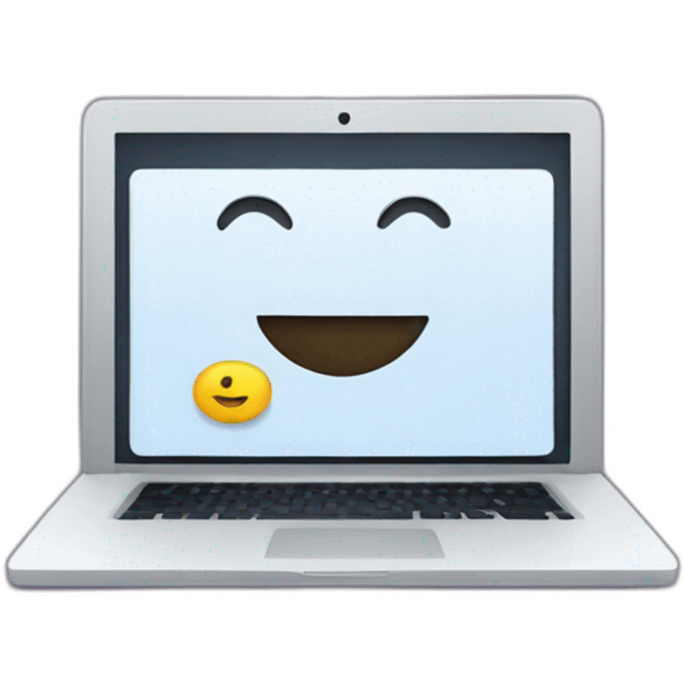 laptop with JavaScript code emoji