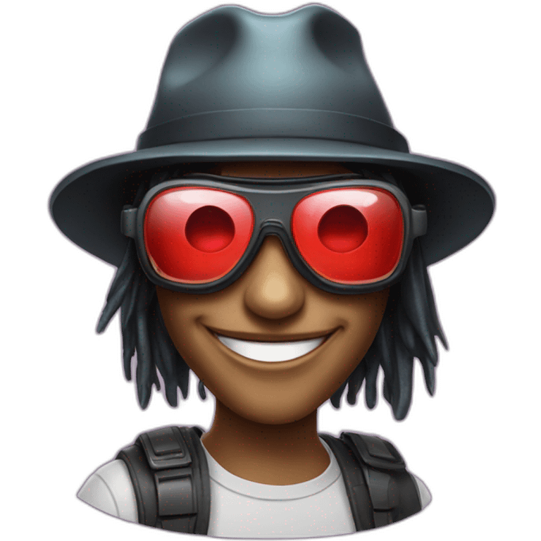 crazy-funny-cyberpunk-reddragon-head-with-beautiful-smile-wearing-glasses-and-hat emoji